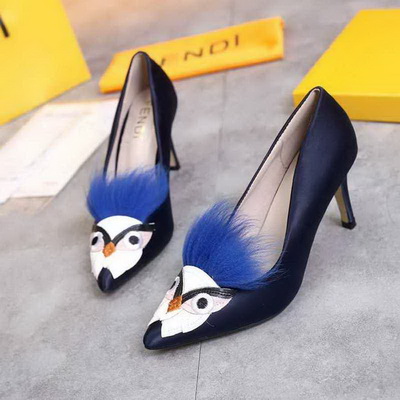 Fendi Shallow mouth kitten heel Shoes Women--004